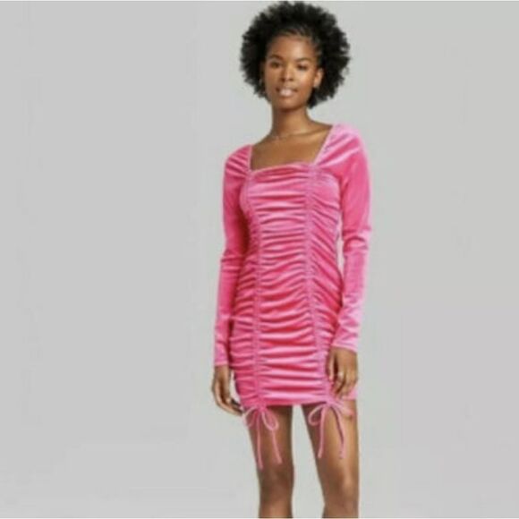 Wild Fable pink ruched dress xs - Picture 1 of 10